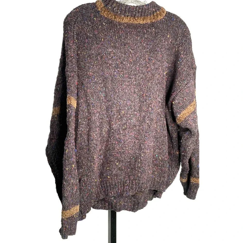 Vintage sweater Mens size large Wool Blend Thrashed Bum Fisherman grandpa tribal